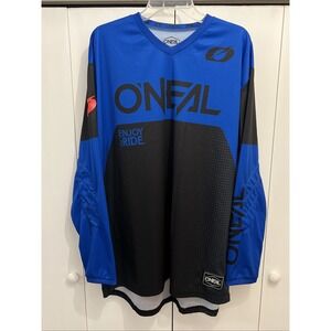O'Neal Element 'Enjoy The Ride' Motocross MX Jersey Size‎ XL Black/Blue, EUC!